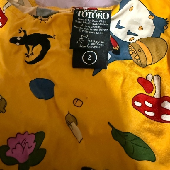 Retired! Studio Ghibli Totoro Ava Cami - Stretch Challis Yellow - Picture 8 of 9